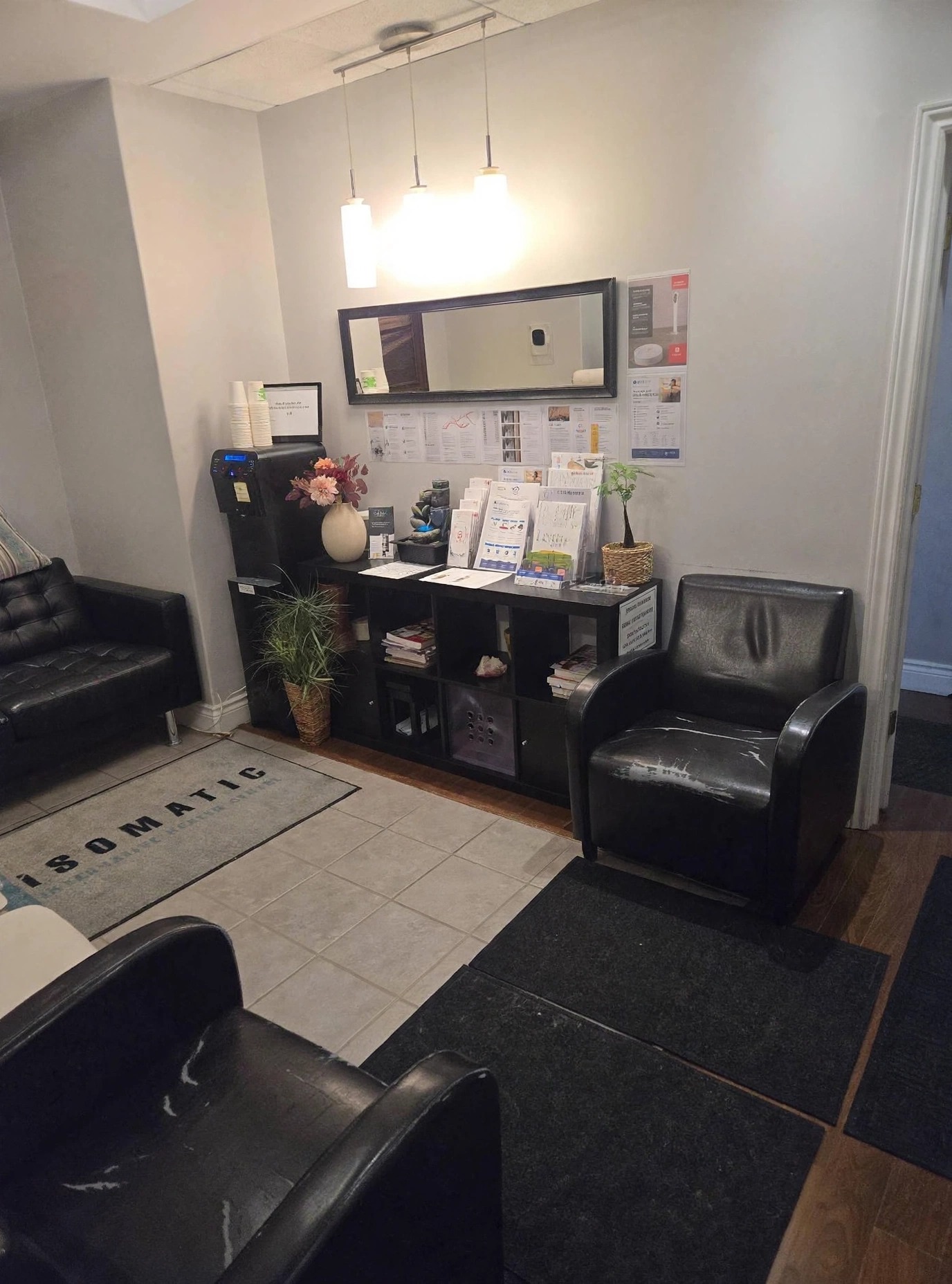 ISOMATIC Danforth reception desk and waiting area.
